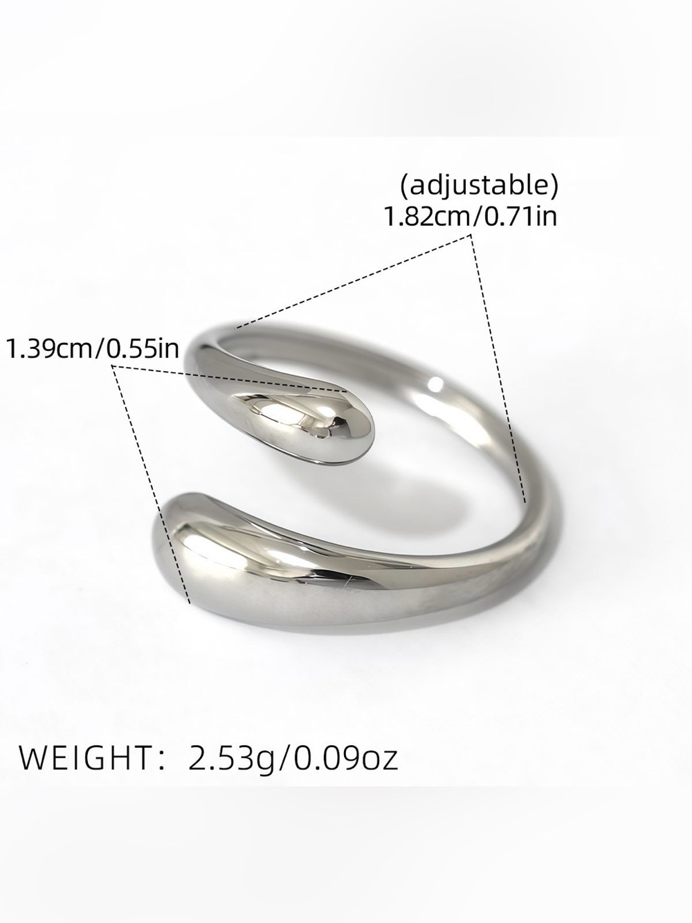 Ring Minimalist Silver Open Cuff Bracelet - Women's Accessory